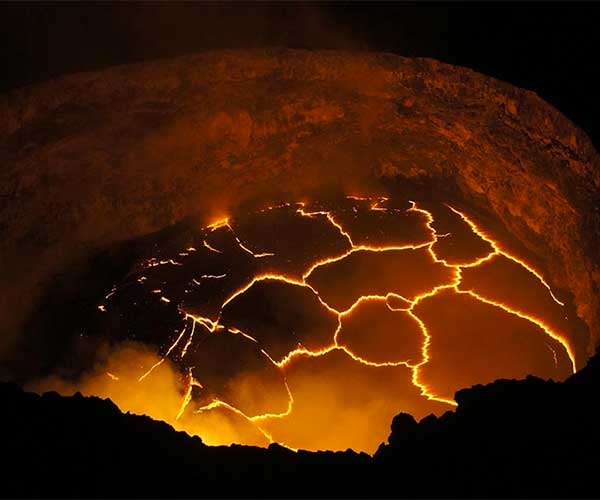 Halema'uma'u Crater, Lava Lake in Kilauea volcano Hawaii