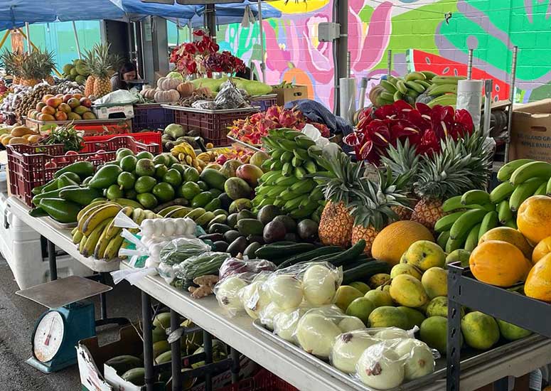 Fruits and vegetables at Hilo Farmers Market