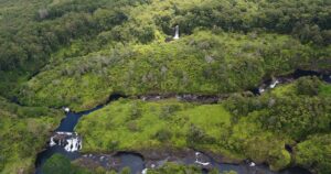 remote waterfall on Paradise Helicopter tour for your mothers day 2024