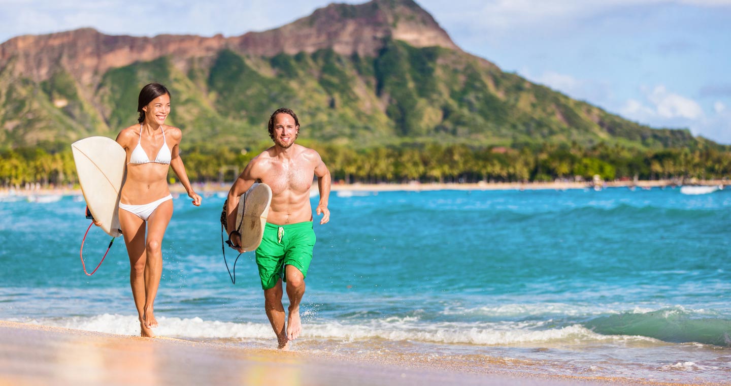 Running On Beach In Hawaii