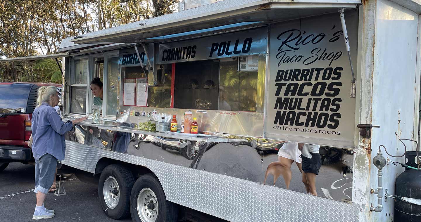 Rico's Taco Shop food cart on the Big Island