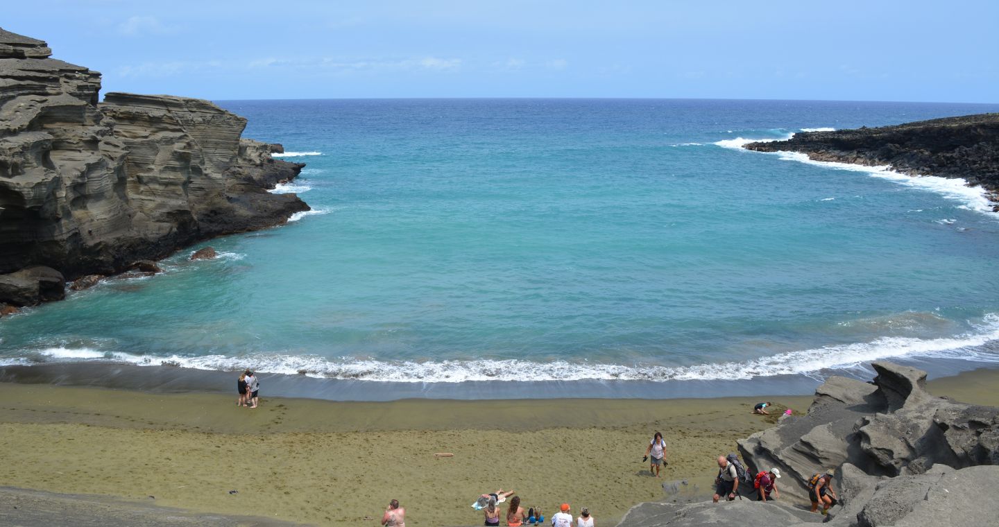 Green Sand Beach on the coast of Hawaii