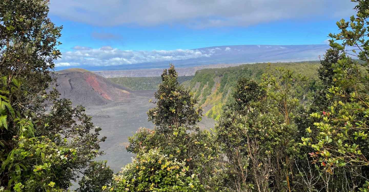 The view from Kilauea Iki Overlook at Hawaii Volcanoes National Park